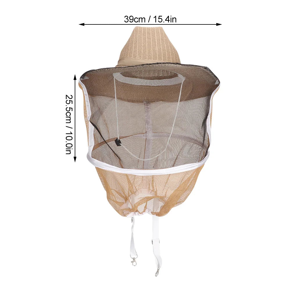 Beekeeping Veil Hat – Breathable Round-Brim Face Protector