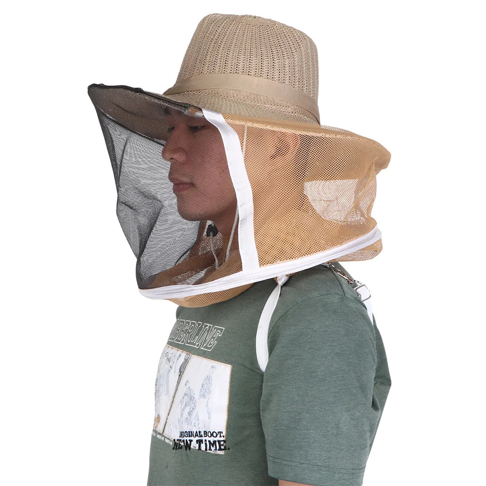 Beekeeping Veil Hat – Breathable Round-Brim Face Protector