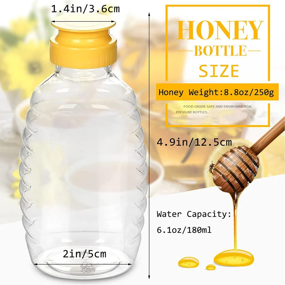 Honey Squeeze Bottles with Flip Lid – 8oz (8 or 16 Pack)