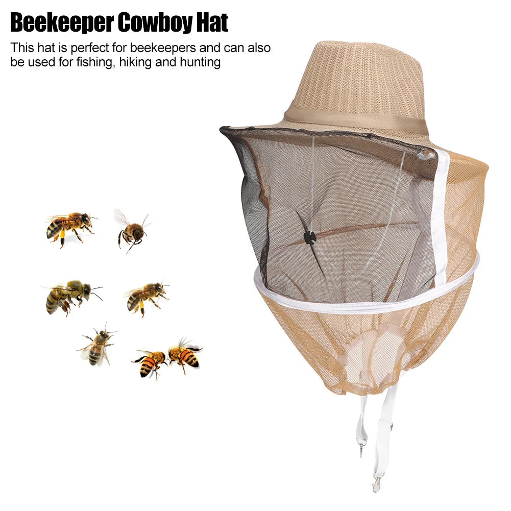 Beekeeping Veil Hat – Breathable Round-Brim Face Protector