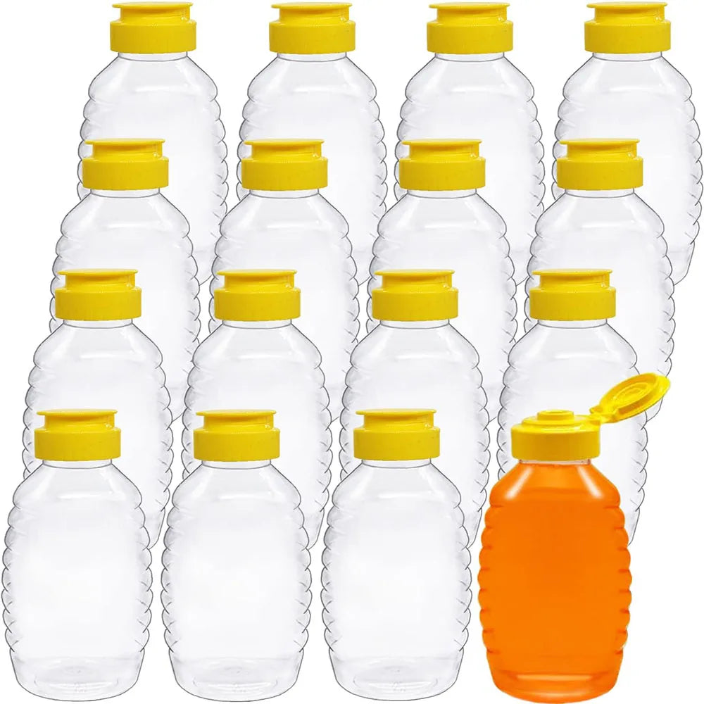 Honey Squeeze Bottles with Flip Lid – 8oz (8 or 16 Pack)