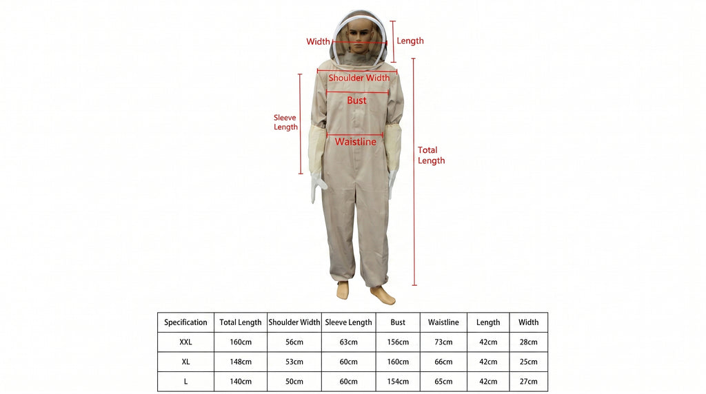 Ventilated Full-Body Beekeeping Suit with Veil & Gloves